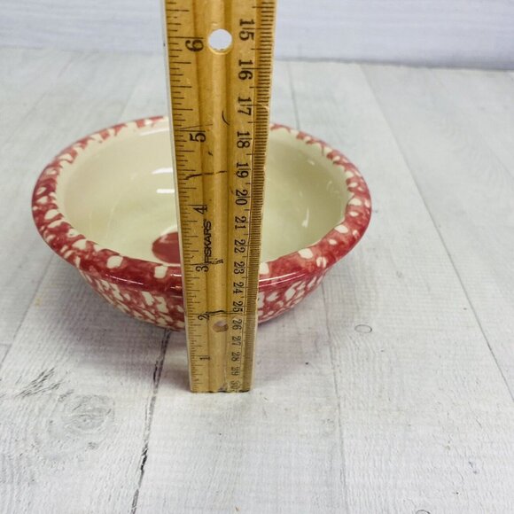 Roseville The Workshop of Gerald Henn ROSE SPONGE Red Spongeware Rim Soup Bowl - Picture 9 of 13